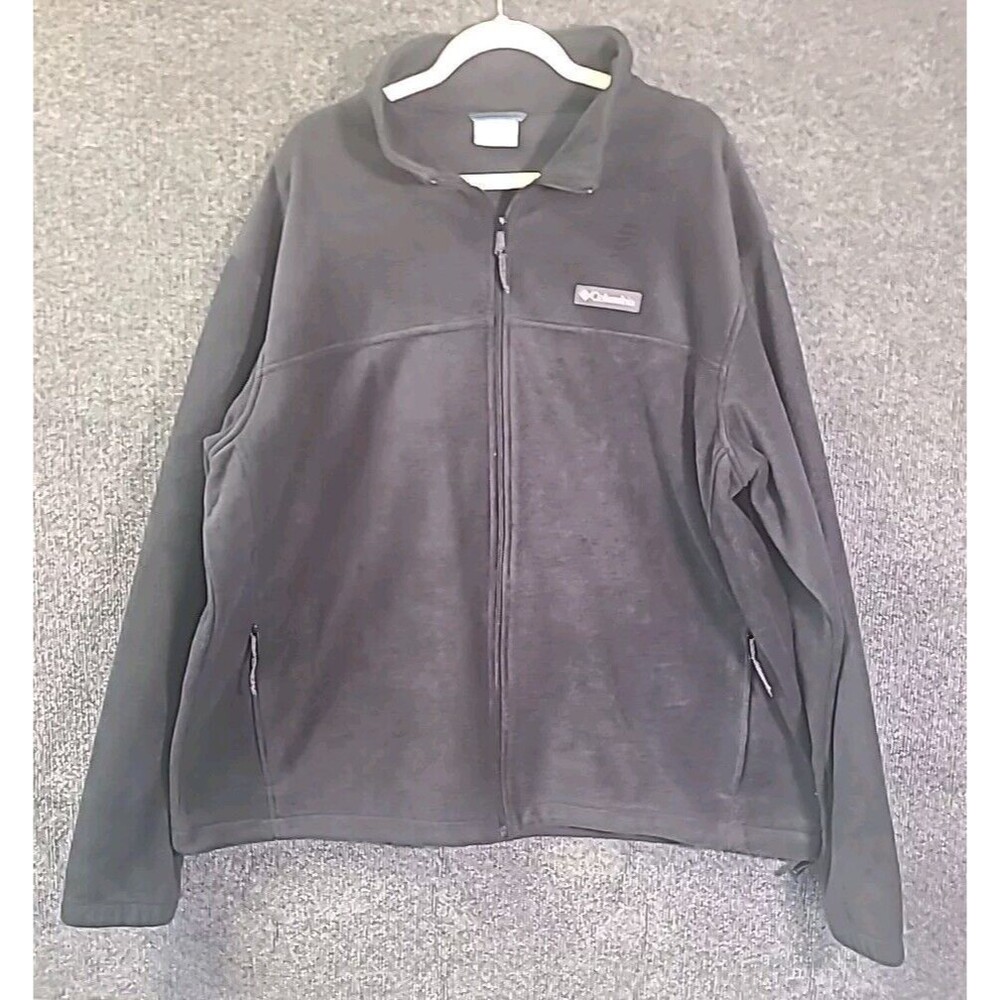 Columbia Full Zip Fleece Jacket Women's XXL Black Outdoor Hiking Lightweight